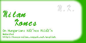 milan koncs business card